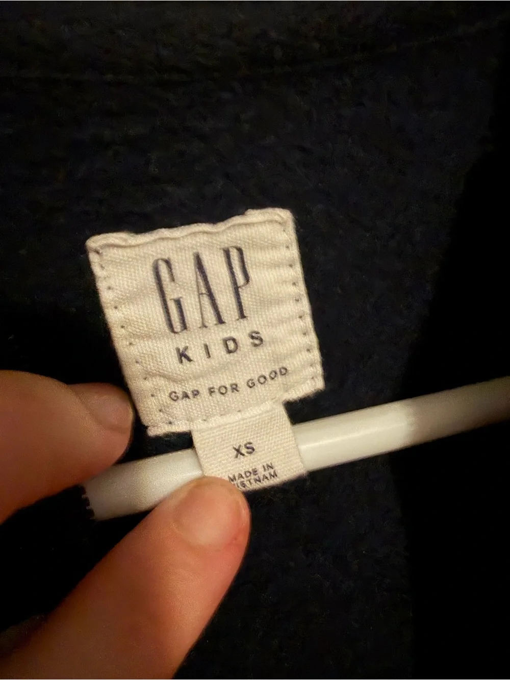 GAP Navy Hooded Zip-Up Sweatshirt with Flag Lettering